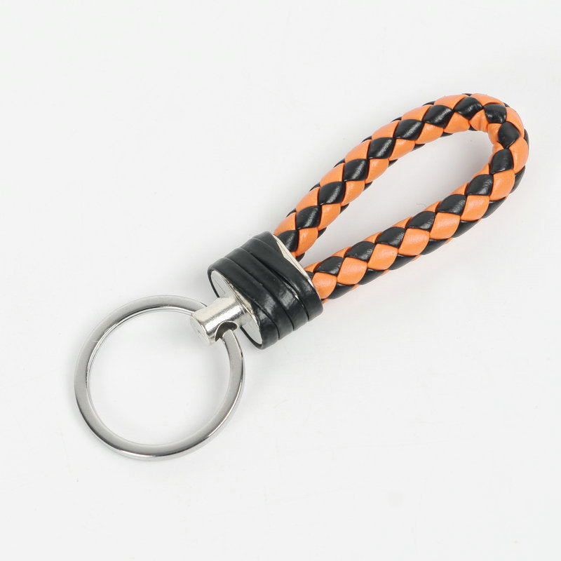 Wholesale Braided Color Leather Rope Keychain